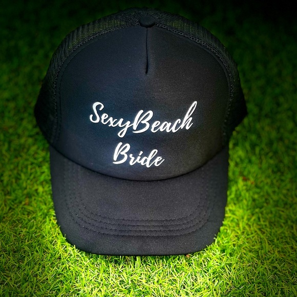New Sexy Beach Bride black Trucker Hat – Bachelorette, Honeymoon, wedding - Picture 3 of 5